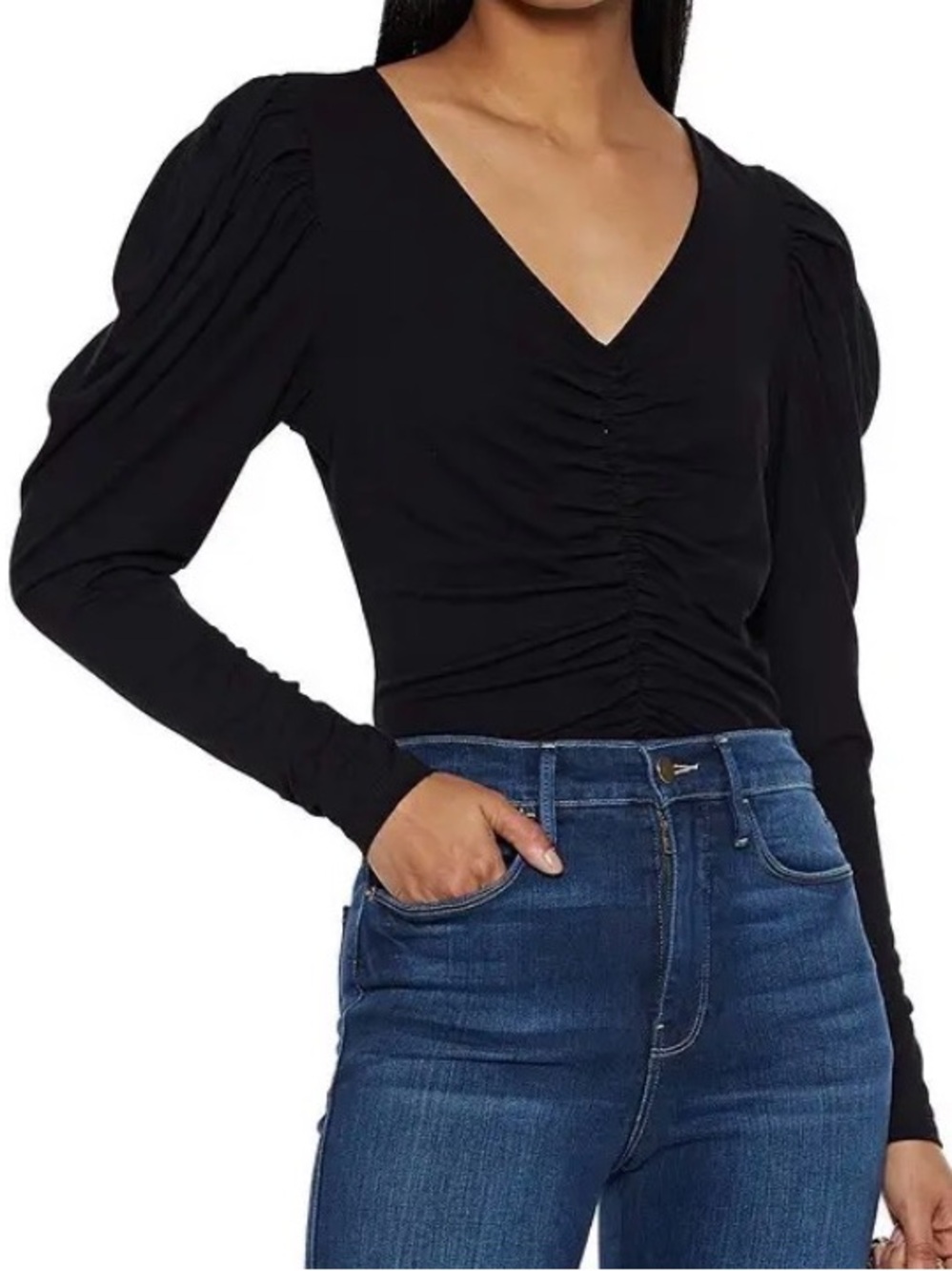 Frame Agnes Ruches Stretch-Jersey Top
